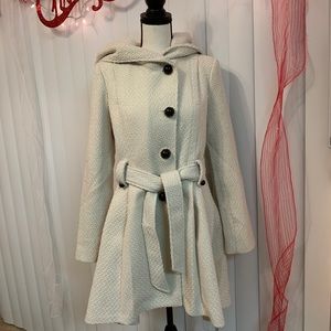 White Steve Madden Hooded Jacket Coat Size M